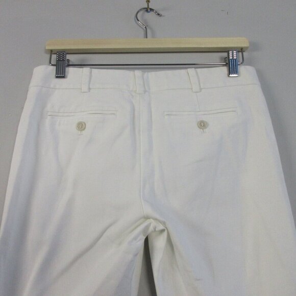 Club Monaco Capri Pants Women 6 White Cotton Blend Cropped Mid Rise Casual 288 - Picture 6 of 11